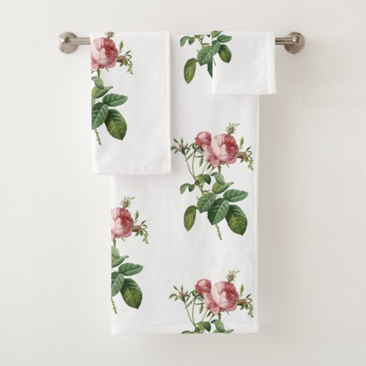  botanisch Roos monogram Bad Handdoek (Insitu)