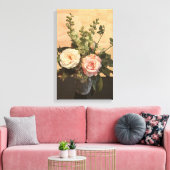 Botanisch Roos Schilderen Canvas Afdruk (Insitu (Woonkamer))