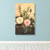 Botanisch Roos Schilderen Canvas Afdruk (Insitu (Houten vloer))