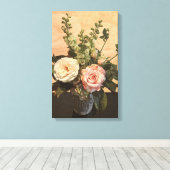 Botanisch Roos Schilderen Canvas Afdruk (Insitu (Houten vloer))