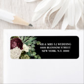 Botanisch roos van het blote land Burgundy zwart Etiket (Insitu)