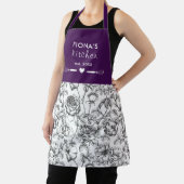 Botanisch Roos zwart en Paars, op maat gemaakt Schort (Insitu)