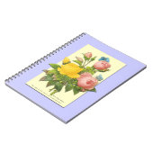 Botanisch roze geel rozen Notitieboek (Linkerzijde)