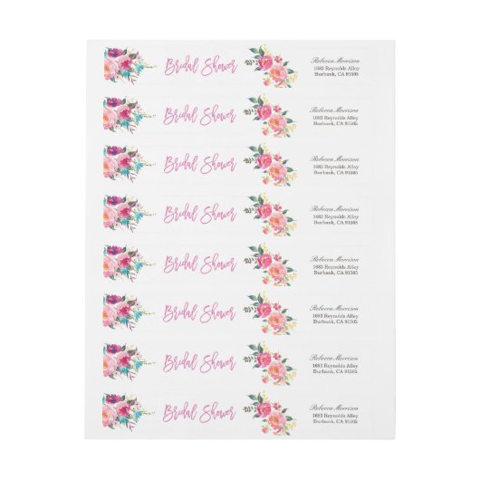 Botanisch Roze Paars Floral Vrijgezellenfeest (Vel)