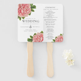  botanisch roze pinda's Wedding Programme Handwaaier