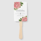 botanisch roze pinda's Wedding Programme Handwaaier (Voorkant)