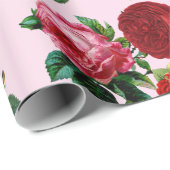  botanisch / roze roze roze losbladige kraft of cadeaupapier (Rol Hoek)