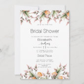 Botanisch roze sinaasappel zomerbloem Vrijgezellen Kaart (Voorkant)