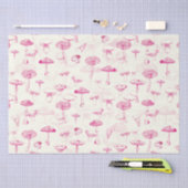 Botanisch  Roze Witte Paddenstoelenpatroon Tissuepapier (Craft)