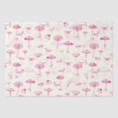 Botanisch  Roze Witte Paddenstoelenpatroon Tissuepapier (Voorkant)