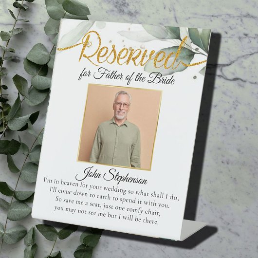 Botanisch Save a Seat Foto Weddenschap Memorial Reclamebord Met Voetstuk