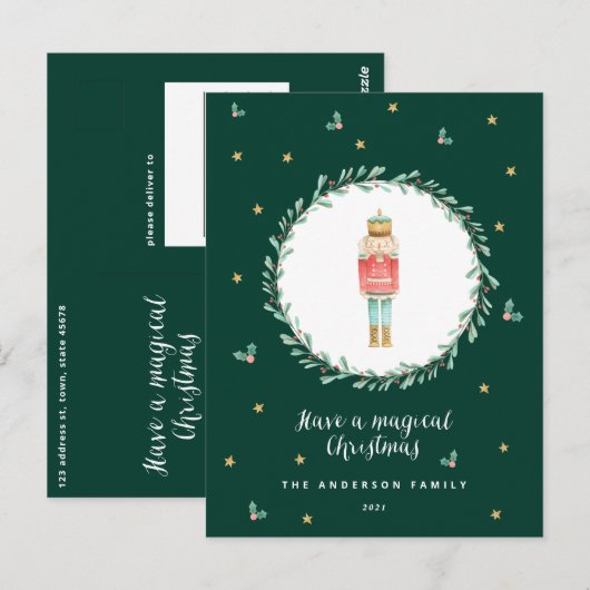 Botanisch schattig kerstBriefkaart Briefkaart (Voorkant / Achterkant)