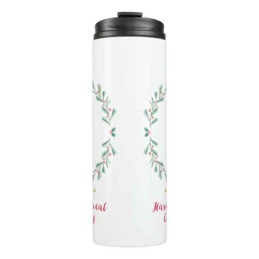 Botanisch schattig kerstcadeau voor de kraker thermosbeker (Voorkant)