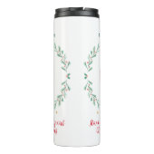 Botanisch schattig kerstcadeau voor de kraker thermosbeker (Achterkant)