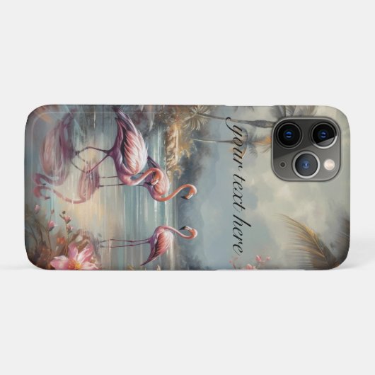botanisch schilderij flamingo's aanpasbaar Case-Mate iPhone case (Achterkant (horizontaal))