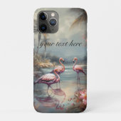botanisch schilderij flamingo's aanpasbaar Case-Mate iPhone case (Achterkant)