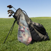  botanisch schilderij flamingo's aanpasbaar golfhanddoek (Groen)