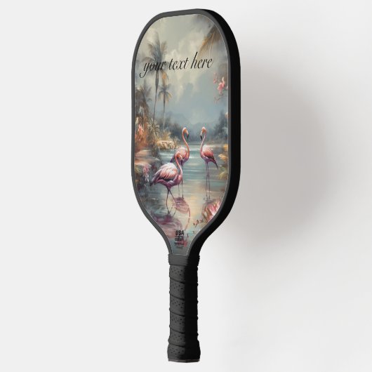 botanisch schilderij flamingo's aanpasbaar pickleball paddle (Links)