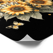 Botanisch schilderij van Zonnebloem Boeket Poster (Hoek)