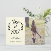 botanisch schrift | Uitnodiging voor fotoafstudeer (Staand voorkant)