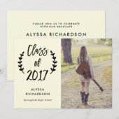 botanisch schrift | Uitnodiging voor fotoafstudeer (Voorkant / Achterkant)