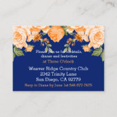 Botanisch Sinaasappel Bloemen en Navy Blue - Recep Informatiekaartje (Achterkant)