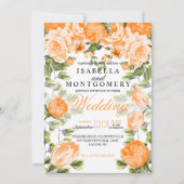 Botanisch Sinaasappel Bloemen Huwelijk Kaart (Voorkant)