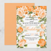 Botanisch Sinaasappel Bloemen Huwelijk Kaart (Voorkant / Achterkant)