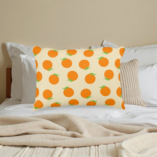 Botanisch Sinaasappel Citrusvruchtenpatroon Accent Kussen (Botanical Orange Citrus Fruit Pattern Accent Pillow)