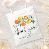 Botanisch Sinaasappel en citroen Baby shower Dank  Bedankzakje (Geknipt)
