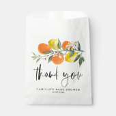 Botanisch Sinaasappel en citroen Baby shower Dank  Bedankzakje (Voorkant)