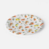 Botanisch Sinaasappel en citroenpatroon wit Papieren Bordje (Gekanteld)