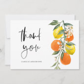 Botanisch Sinaasappel en Lemon Garland Afstuderen Bedankkaart (Voorkant)