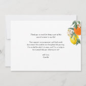 Botanisch Sinaasappel en Lemon Garland Afstuderen Bedankkaart (Achterkant)
