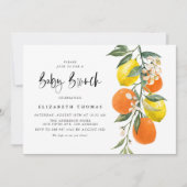 Botanisch Sinaasappel en Lemon Garland Baby Brunch Kaart (Voorkant)