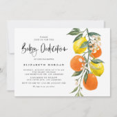 Botanisch Sinaasappel en Lemon Garland Baby Toewij Kaart (Voorkant)