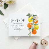 Botanisch Sinaasappel en Lemon Garland Bewaar de d Aankondigingskaart