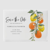 Botanisch Sinaasappel en Lemon Garland Bewaar de d Vellum Uitnodigingen (Voorkant)