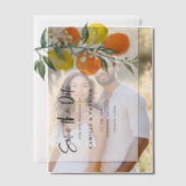 Botanisch Sinaasappel en Lemon Garland Bewaar de d Vellum Uitnodigingen (Offset (Koppel))