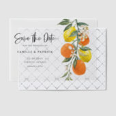 Botanisch Sinaasappel en Lemon Garland Bewaar de d Vellum Uitnodigingen (Offset (Uitnodiging))