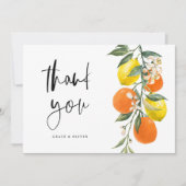 Botanisch Sinaasappel en Lemon Garland bruiloft Bedankkaart (Voorkant)