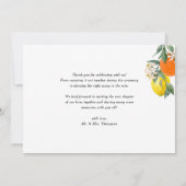 Botanisch Sinaasappel en Lemon Garland bruiloft Bedankkaart (Achterkant)