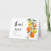 Botanisch Sinaasappel en Lemon Garland bruiloft Bedankkaart (Voorkant)