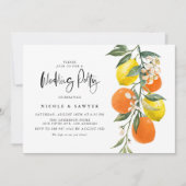Botanisch Sinaasappel en Lemon Garland bruiloft Kaart (Voorkant)