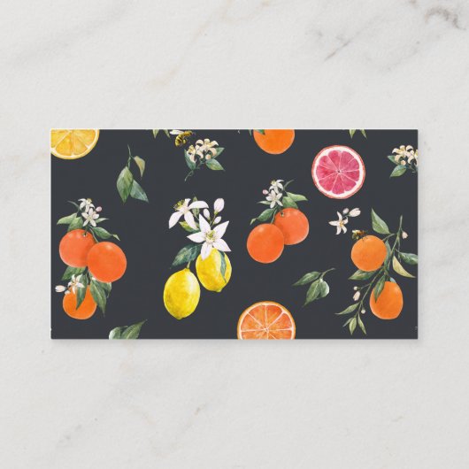 Botanisch Sinaasappel en Lemon Luier Raffle Spel Informatiekaartje (Achterkant)