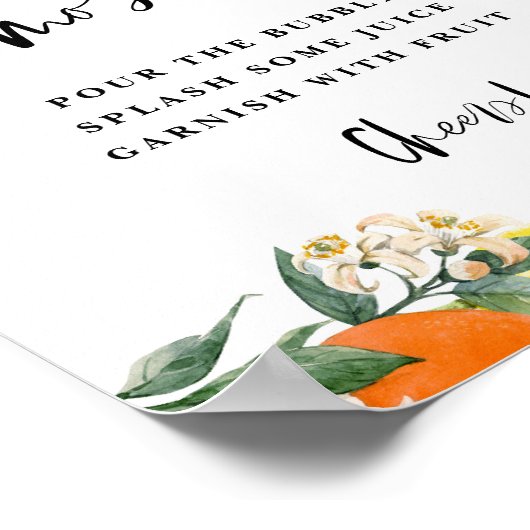 Botanisch Sinaasappel en Lemon Momosa Bar Baby sho Poster (Hoek)