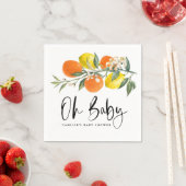 Botanisch Sinaasappel en Lemon Summer Baby shower Servet (Insitu)