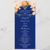 Botanisch Sinaasappel en Navy Blue Floral - Progra Programmakaart (Voorkant)
