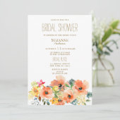 Botanisch sinaasappel geel roze floraal Vrijgezell Kaart (Staand voorkant)