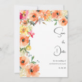 Botanisch sinaasappel geel zomerbloemen Save the D Kaart (Voorkant)